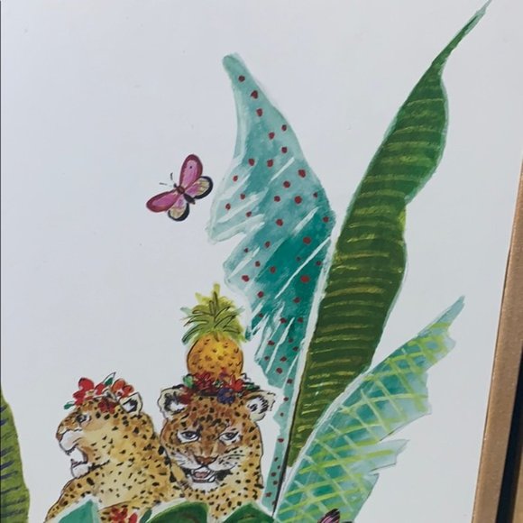 Wood with rope hanging tiger picture frame painting - Picture 3 of 4